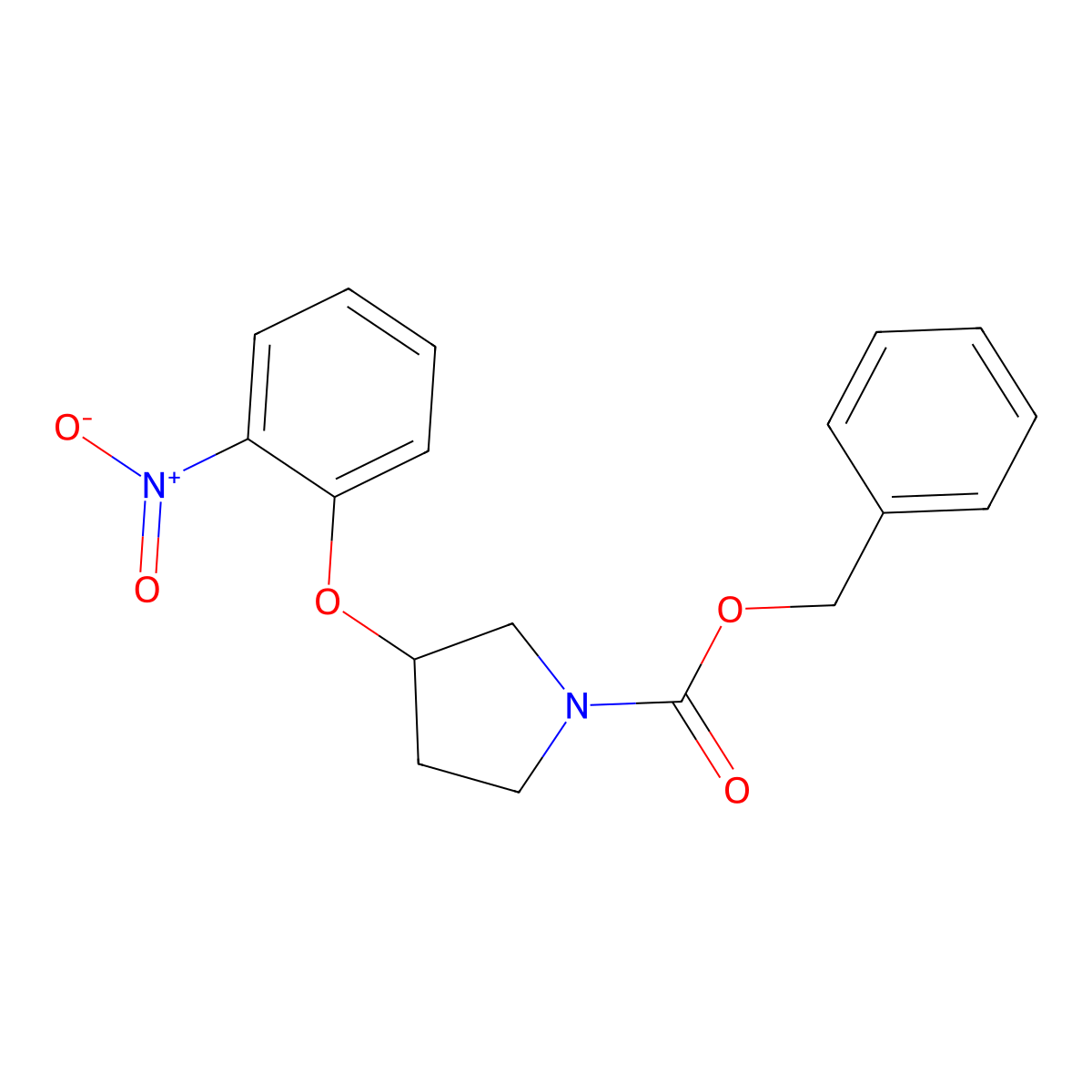 Benzyl 3-(2-nitrophenoxy)pyrrolidine-1-carboxylate molecular structure, CAS 2680724-75-6