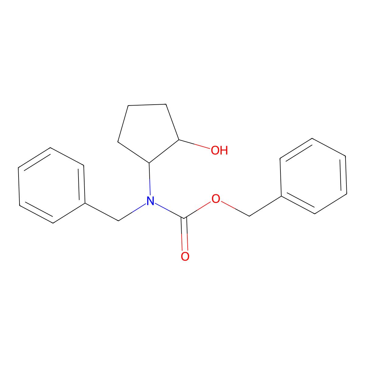 benzyl N-benzyl-N-(2-hydroxycyclopentyl)carbamate molecular structure, CAS 2680724-82-5