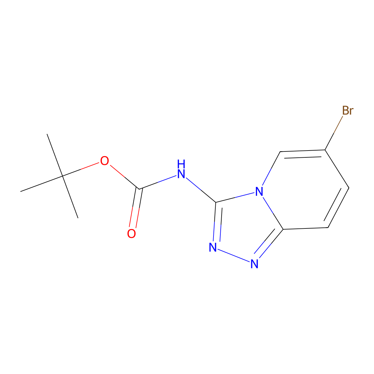 tert-butyl N-{6-bromo-[1,2,4]triazolo[4,3-a]pyridin-3-yl}carbamate molecular structure, CAS 2680724-93-8