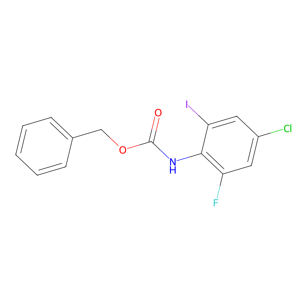 benzyl N-(4-chloro-2-fluoro-6-iodophenyl)carbamate molecular structure, CAS 2680725-01-1