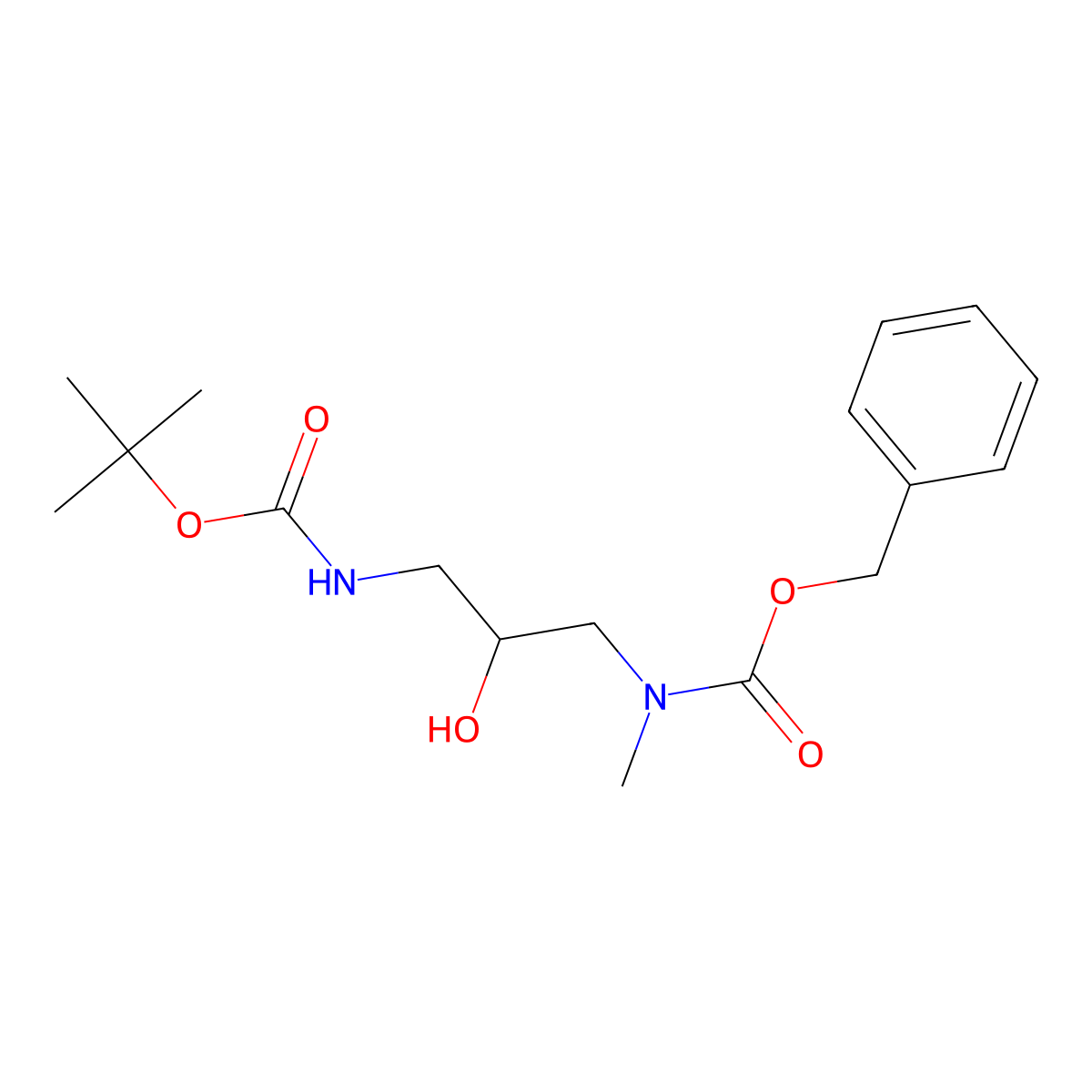 tert-butyl N-(3-{[(benzyloxy)carbonyl](methyl)amino}-2-hydroxypropyl)carbamate molecular structure, CAS 2680725-12-4