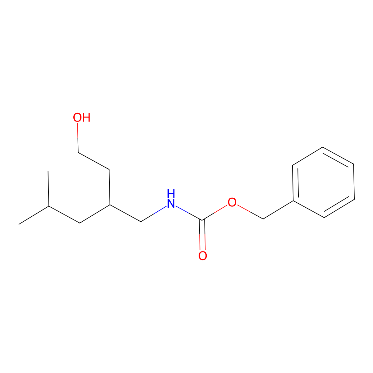 benzyl N-[4-hydroxy-2-(2-methylpropyl)butyl]carbamate molecular structure, CAS 2680725-14-6