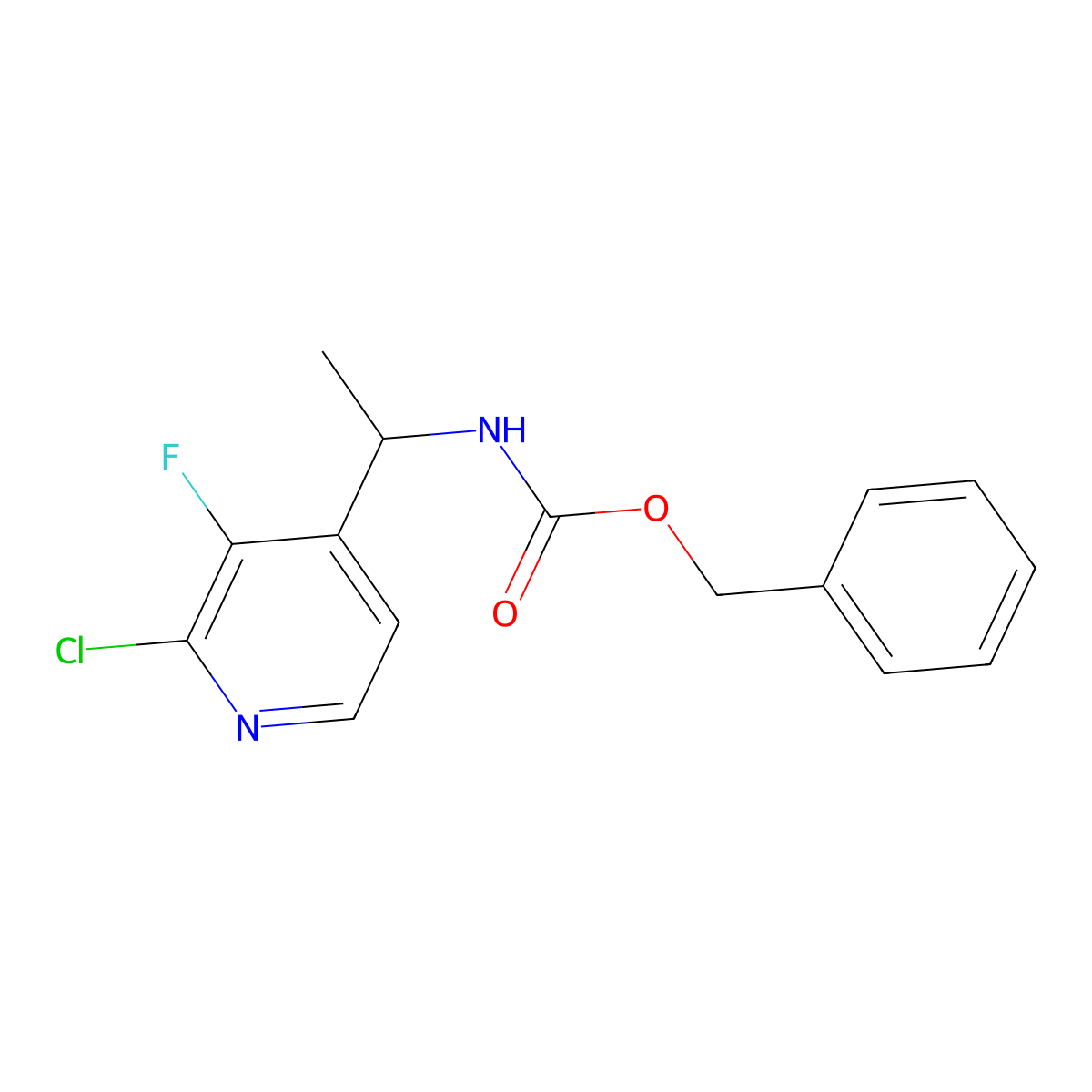 benzyl N-[1-(2-chloro-3-fluoropyridin-4-yl)ethyl]carbamate molecular structure, CAS 2680725-46-4