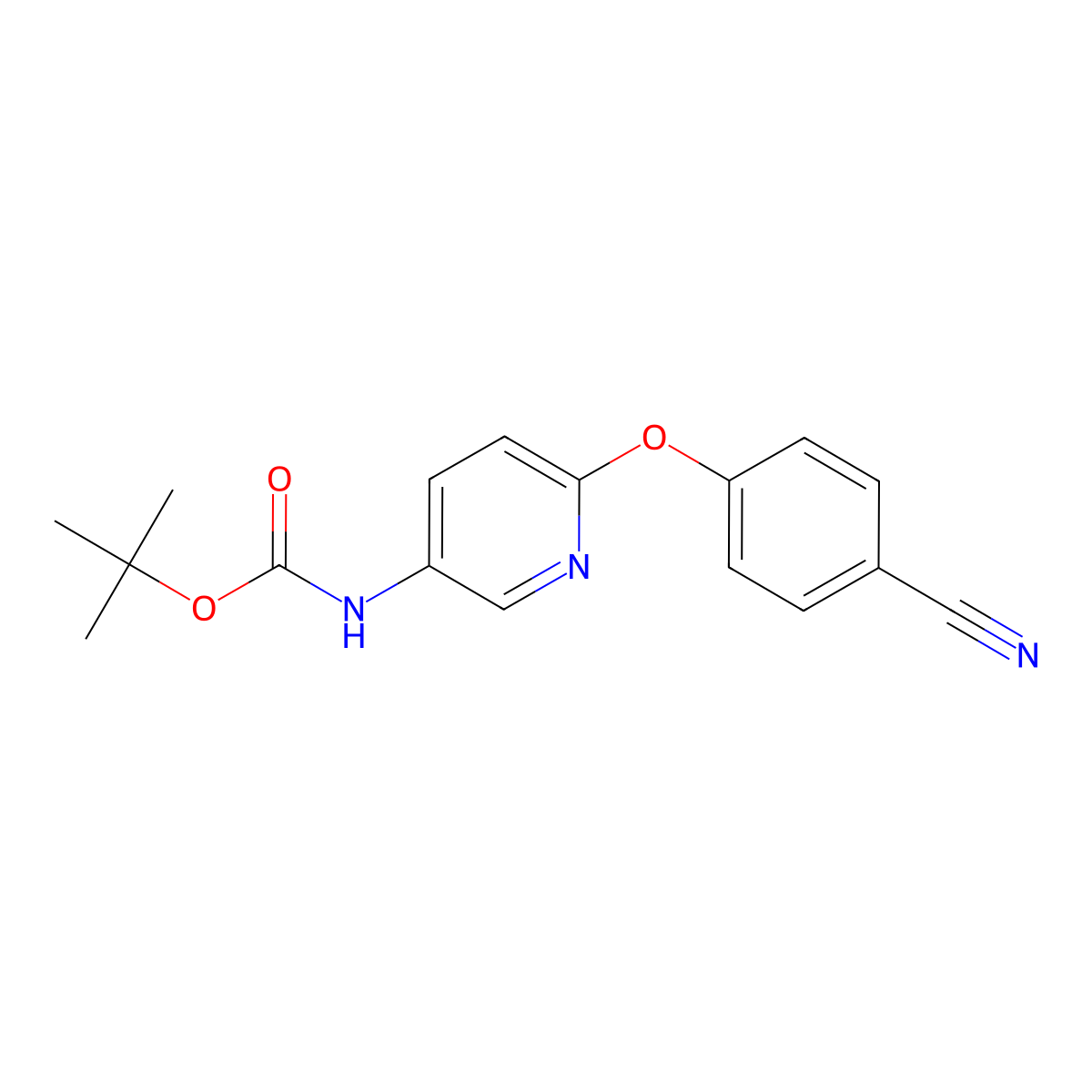 tert-butyl N-[6-(4-cyanophenoxy)pyridin-3-yl]carbamate molecular structure, CAS 2680725-60-2
