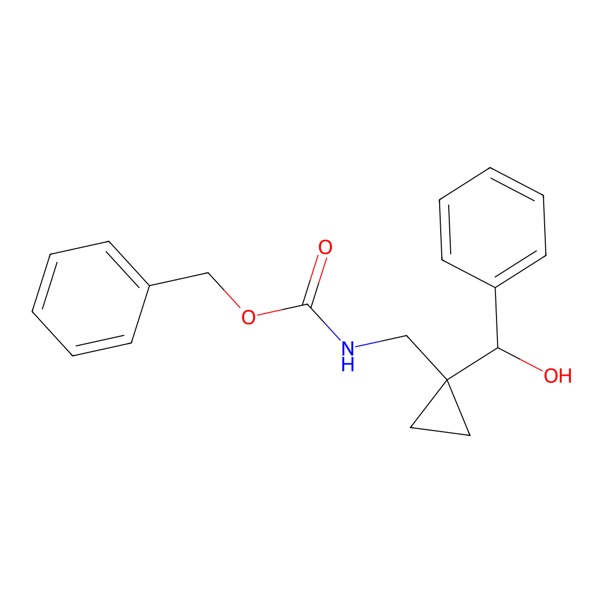benzyl N-({1-[hydroxy(phenyl)methyl]cyclopropyl}methyl)carbamate molecular structure, CAS 2680725-63-5