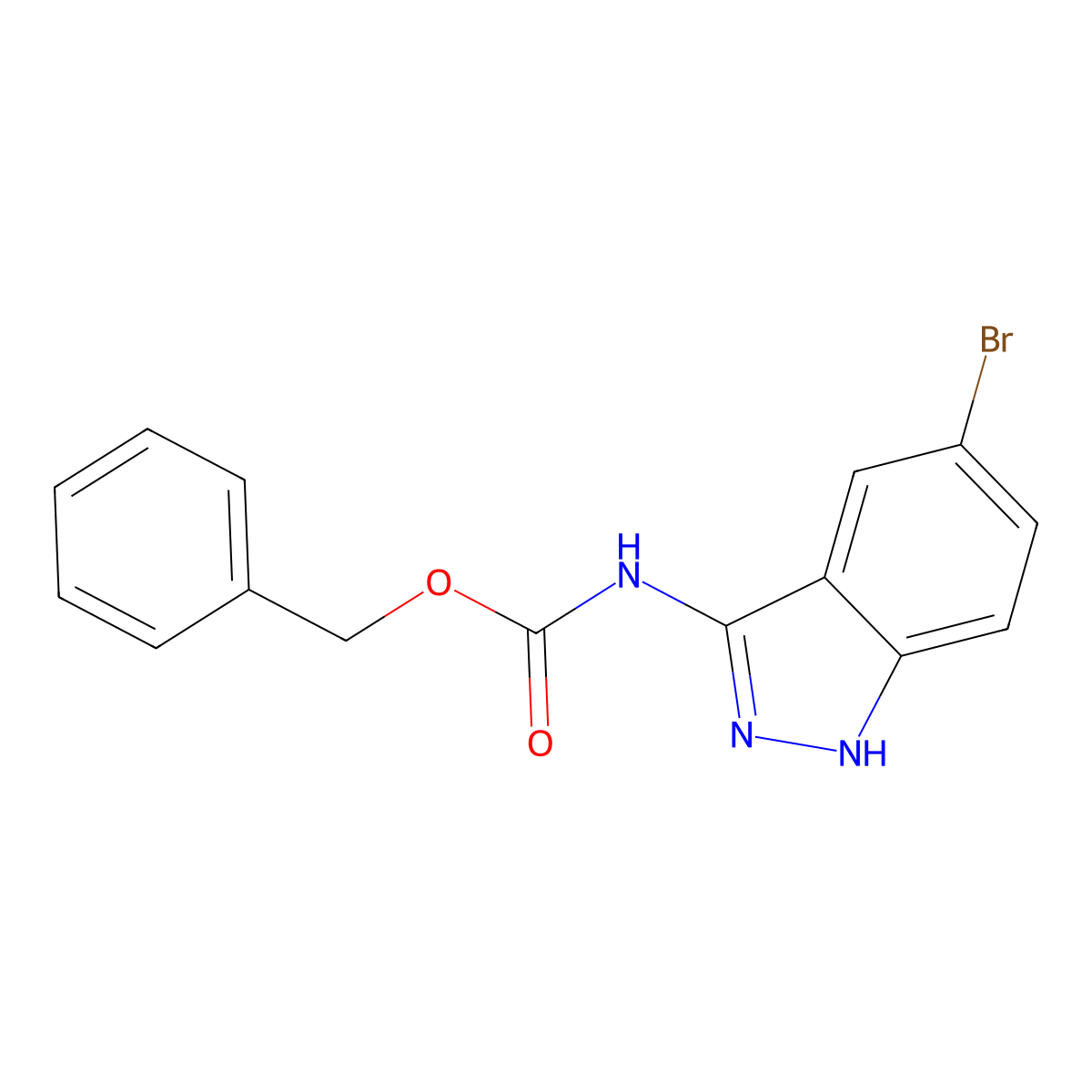 benzyl N-(5-bromo-1H-indazol-3-yl)carbamate molecular structure, CAS 2680725-64-6