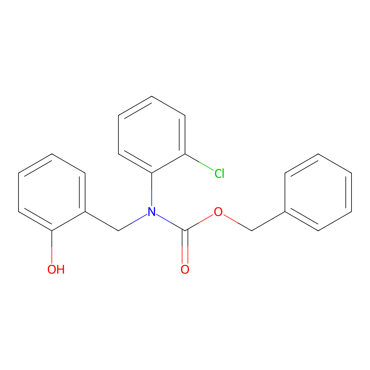 benzyl N-(2-chlorophenyl)-N-[(2-hydroxyphenyl)methyl]carbamate molecular structure, CAS 2680725-85-1