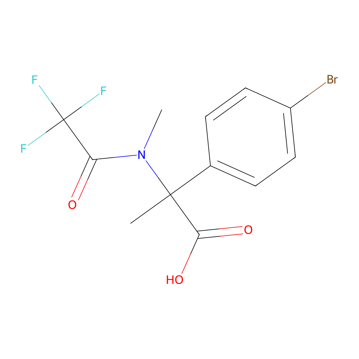 2-(4-bromophenyl)-2-(2,2,2-trifluoro-N-methylacetamido)propanoic acid molecular structure, CAS 2680725-86-2