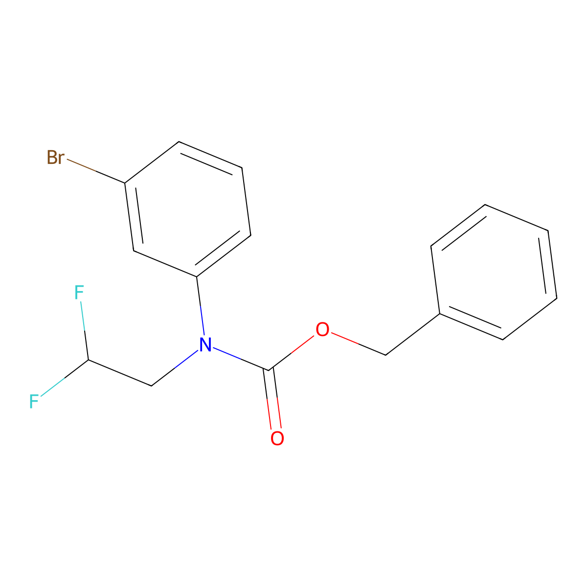 benzyl N-(3-bromophenyl)-N-(2,2-difluoroethyl)carbamate molecular structure, CAS 2680725-89-5