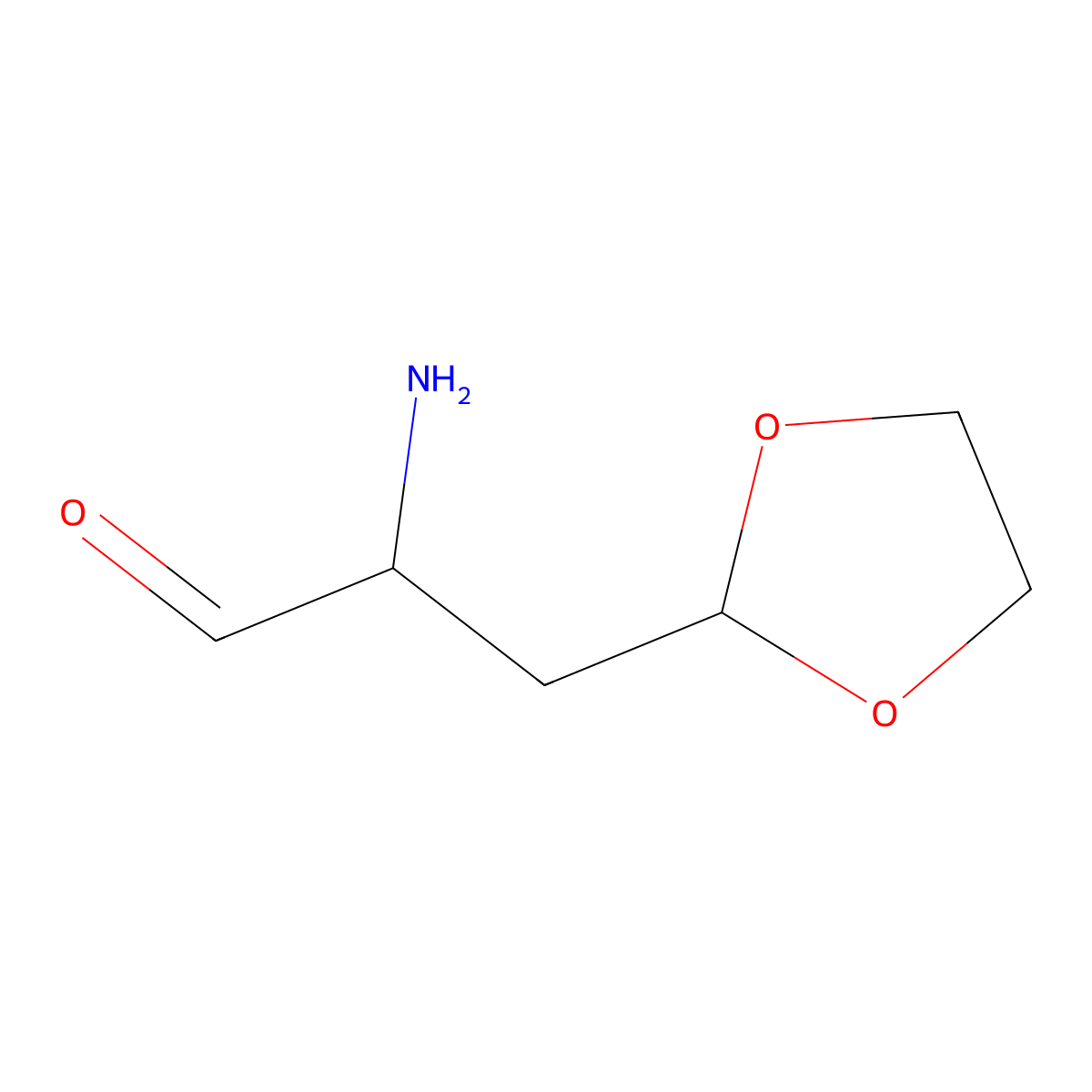 2-Amino-3-(1,3-dioxolan-2-yl)propanal molecular structure, CAS 2680726-06-9