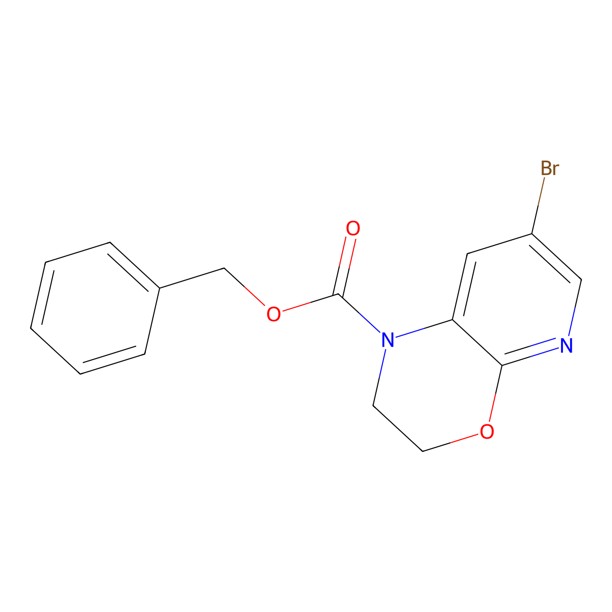 benzyl 7-bromo-1H,2H,3H-pyrido[2,3-b][1,4]oxazine-1-carboxylate molecular structure, CAS 2680726-07-0