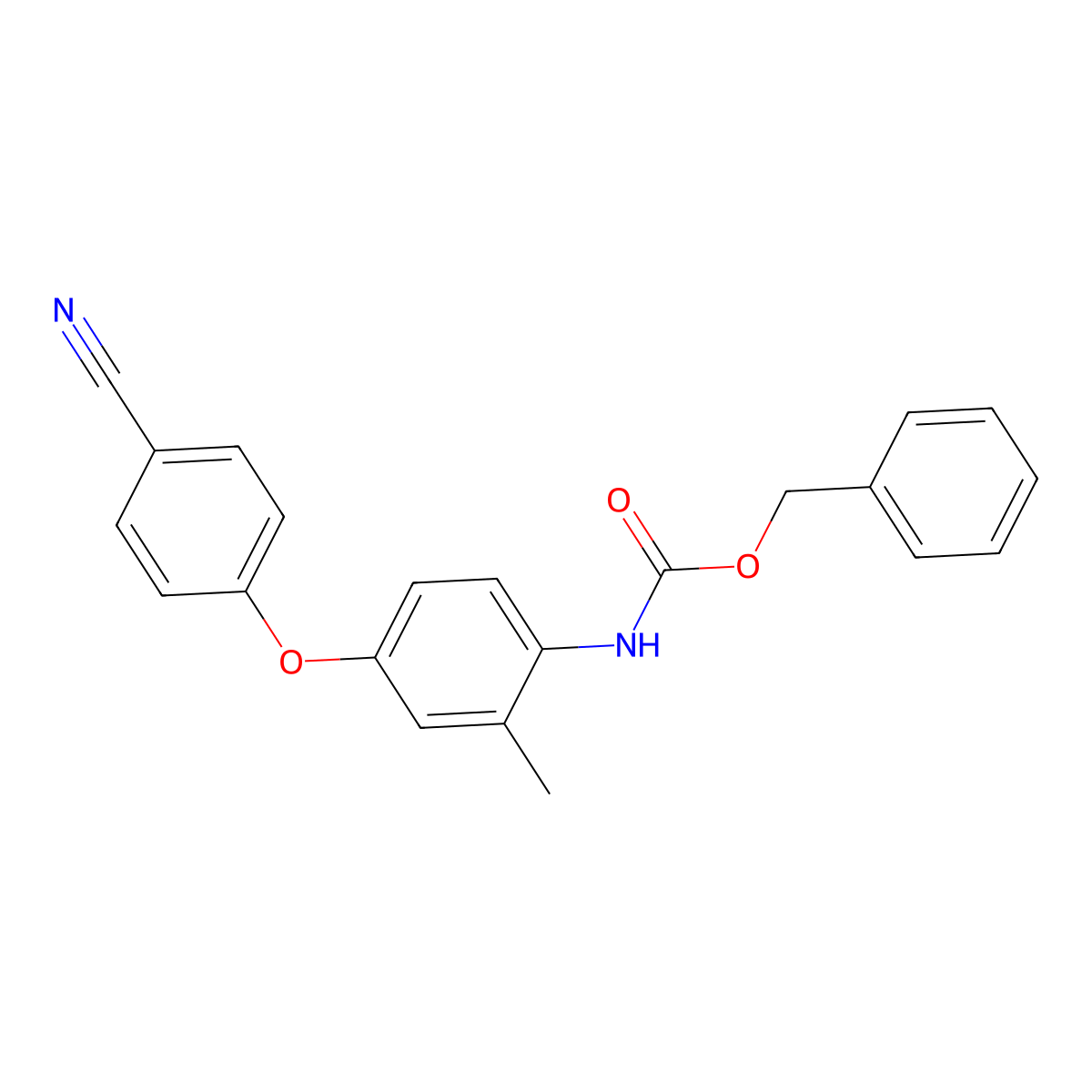 benzyl N-[4-(4-cyanophenoxy)-2-methylphenyl]carbamate molecular structure, CAS 2680726-09-2