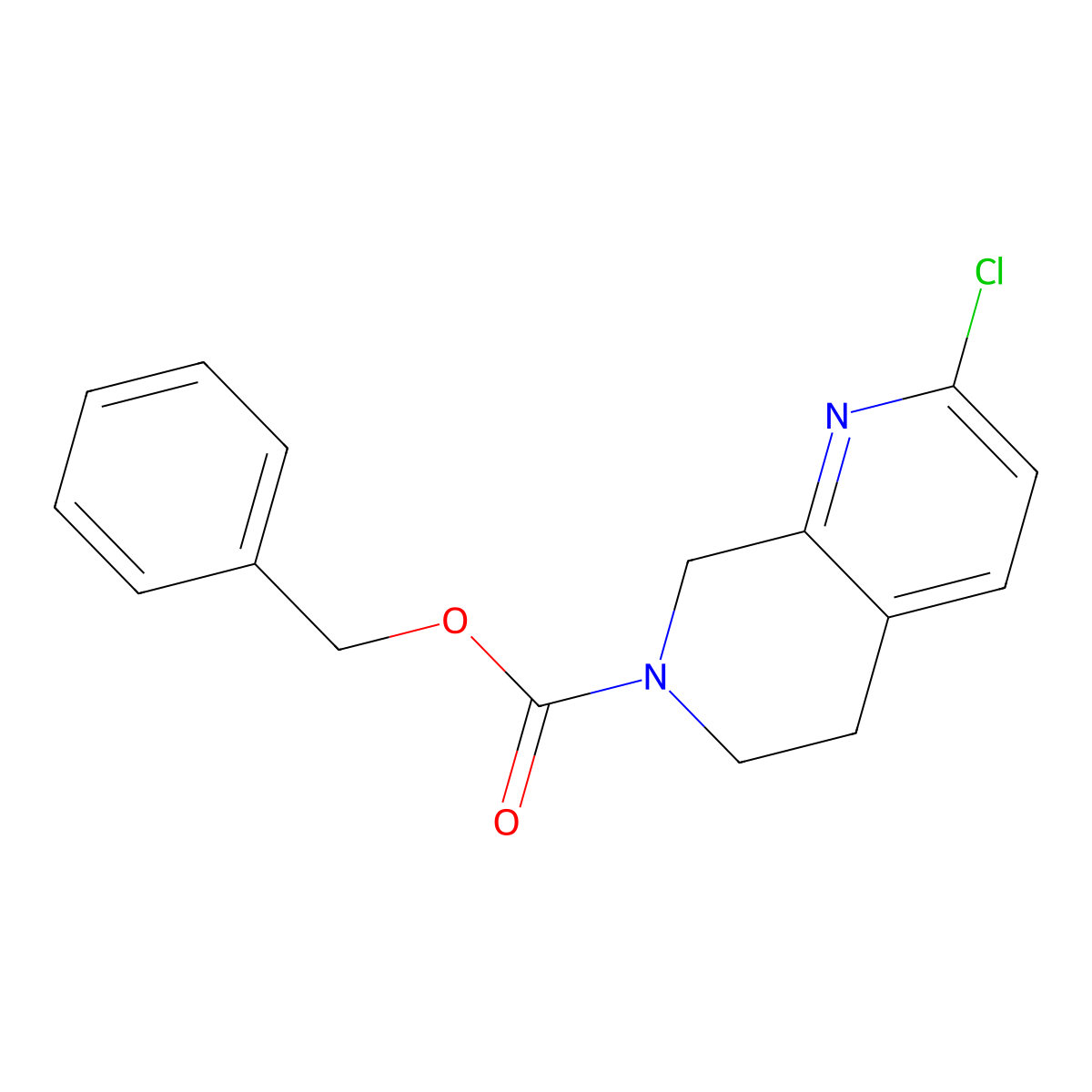 Benzyl 2-chloro-5,6,7,8-tetrahydro-1,7-naphthyridine-7-carboxylate molecular structure, CAS 2680726-12-7
