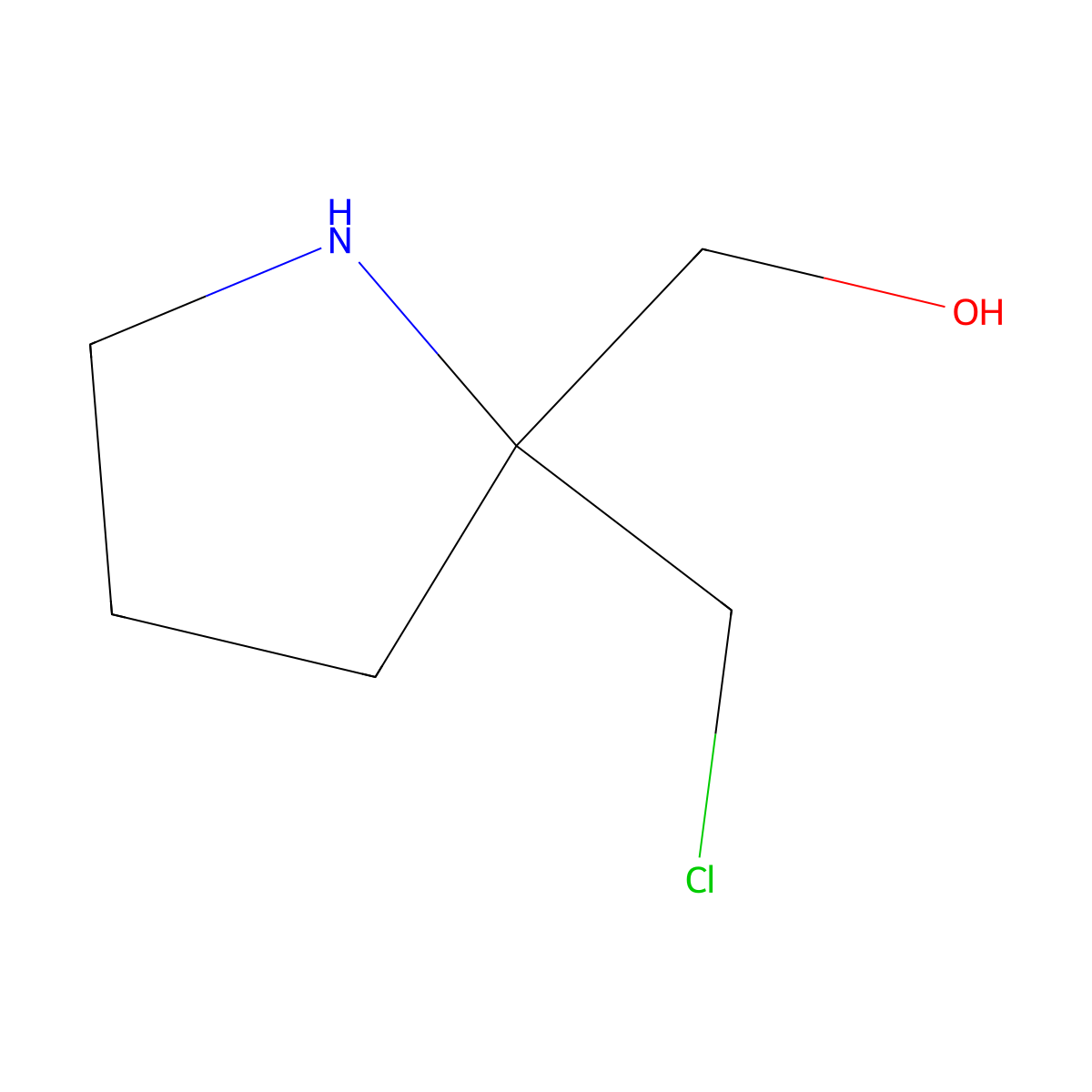 [2-(Chloromethyl)pyrrolidin-2-yl]methanol molecular structure, CAS 2680726-14-9