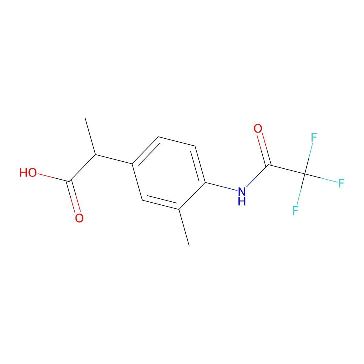 2-[3-Methyl-4-(2,2,2-trifluoroacetamido)phenyl]propanoic acid molecular structure, CAS 2680726-23-0