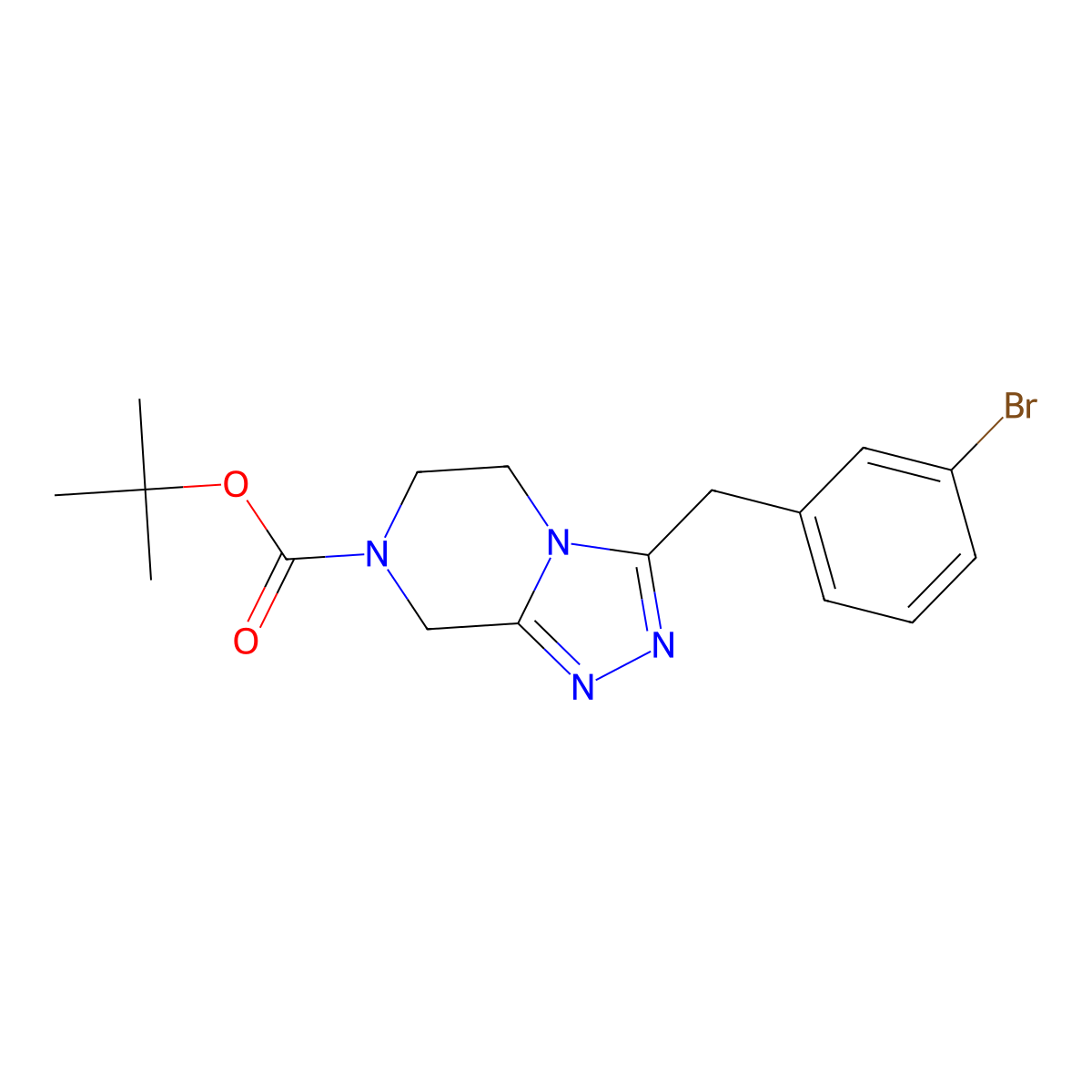 tert-butyl 3-[(3-bromophenyl)methyl]-5H,6H,7H,8H-[1,2,4]triazolo[4,3-a]pyrazine-7-carboxylate molecular structure, CAS 2680726-26-3