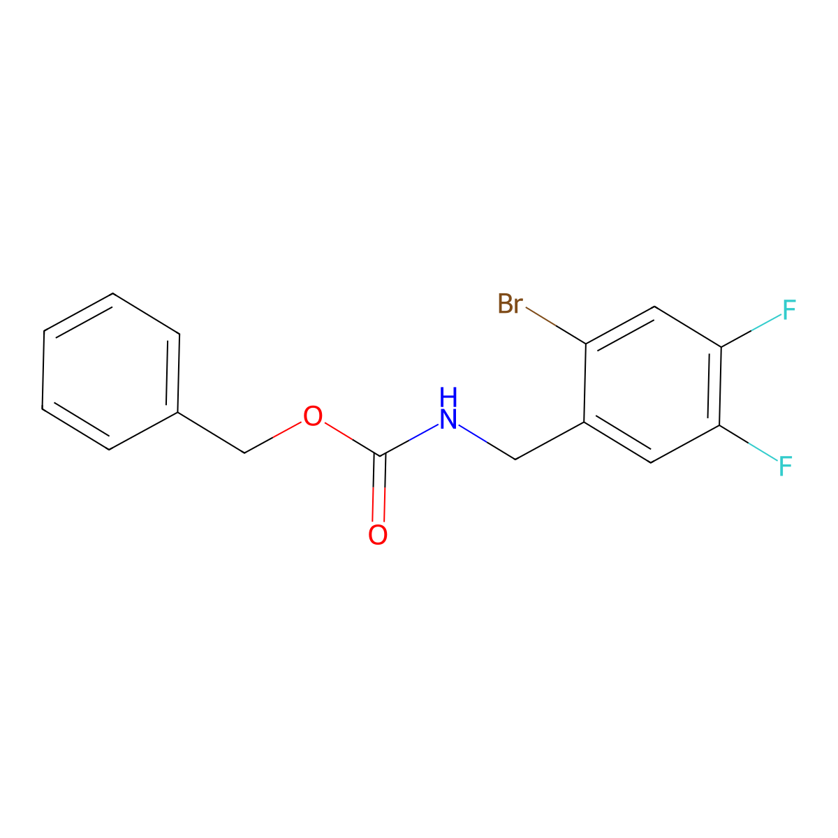benzyl N-[(2-bromo-4,5-difluorophenyl)methyl]carbamate molecular structure, CAS 2680726-29-6