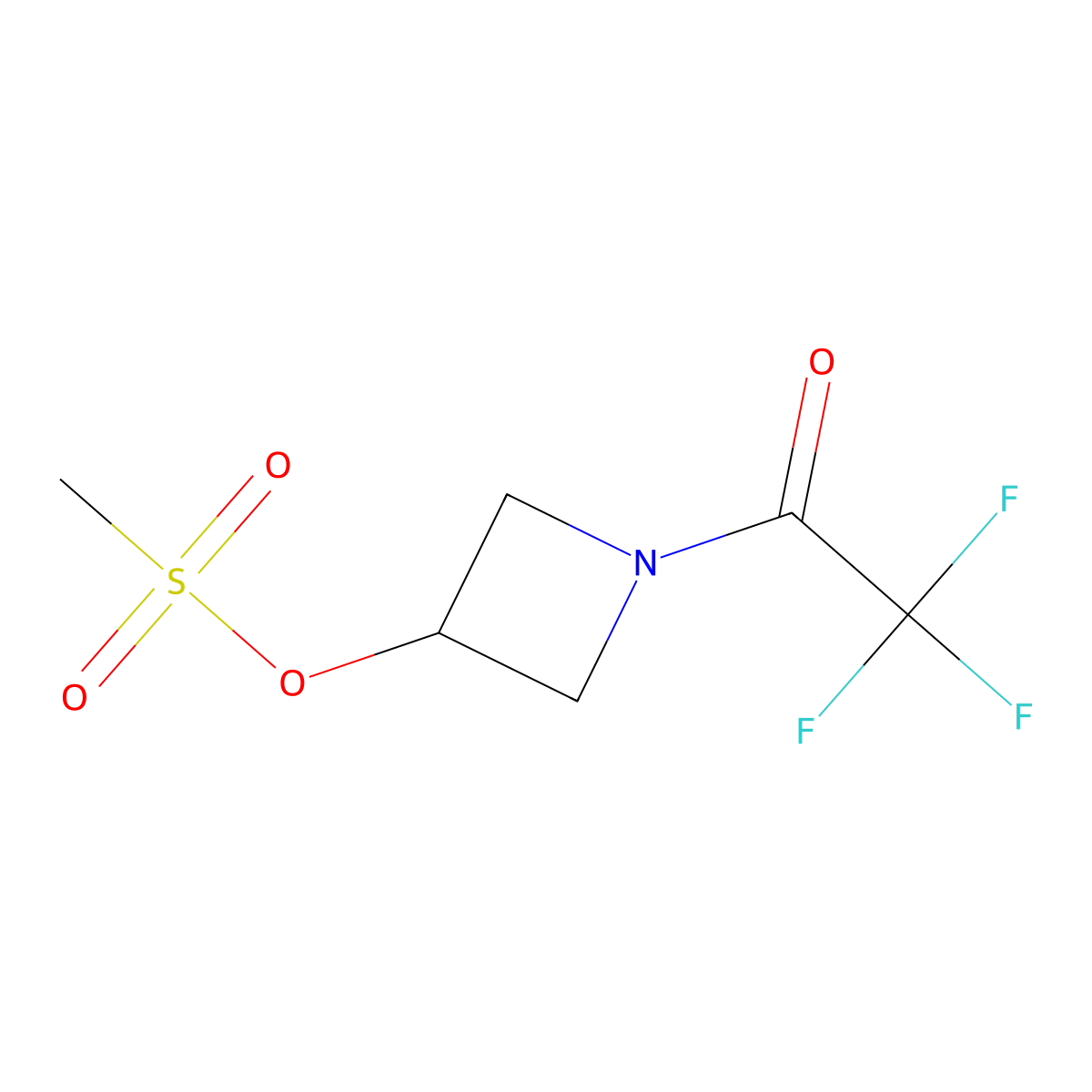 1-(2,2,2-Trifluoroacetyl)azetidin-3-yl methanesulfonate molecular structure, CAS 2680726-34-3