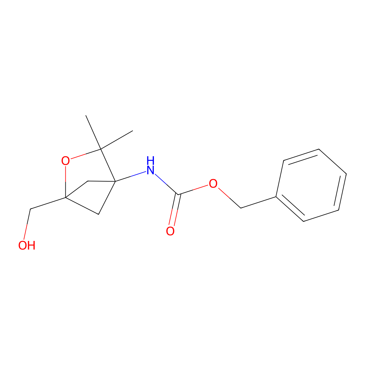 benzyl N-[1-(hydroxymethyl)-3,3-dimethyl-2-oxabicyclo[2.1.1]hexan-4-yl]carbamate molecular structure, CAS 2680726-45-6