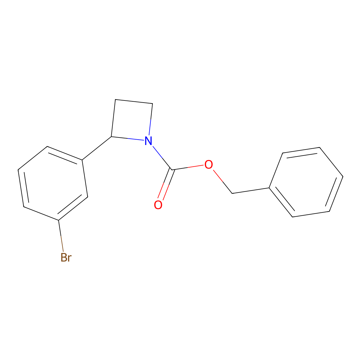 Benzyl 2-(3-bromophenyl)azetidine-1-carboxylate molecular structure, CAS 2680726-47-8