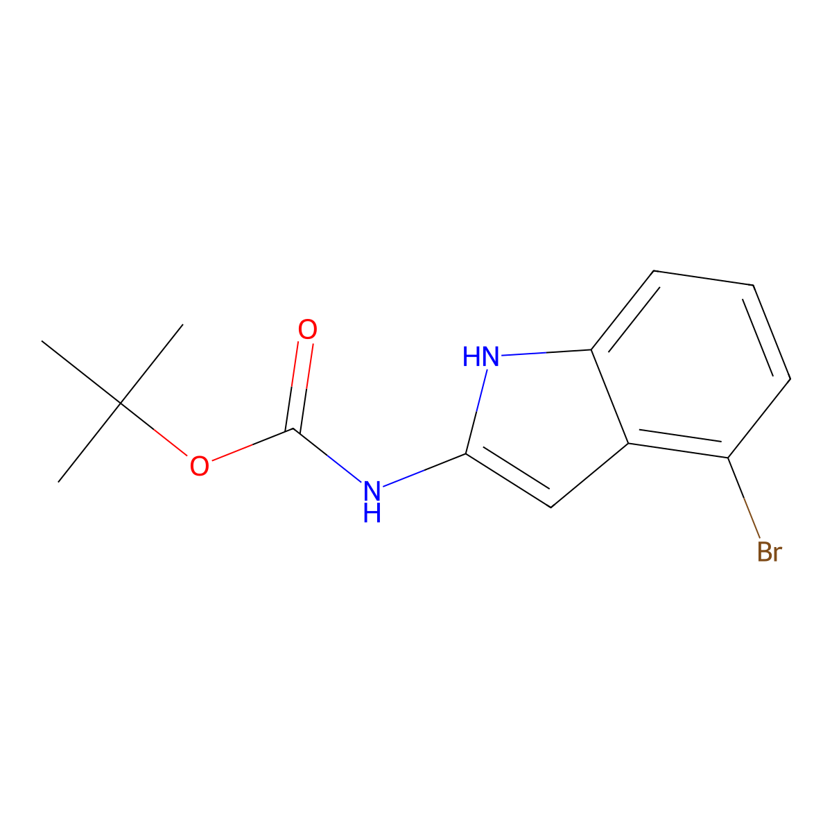 tert-butyl N-(4-bromo-1H-indol-2-yl)carbamate molecular structure, CAS 2680726-51-4