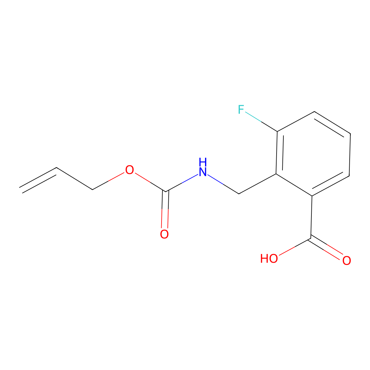 3-Fluoro-2-({[(prop-2-en-1-yloxy)carbonyl]amino}methyl)benzoic acid molecular structure, CAS 2680726-52-5