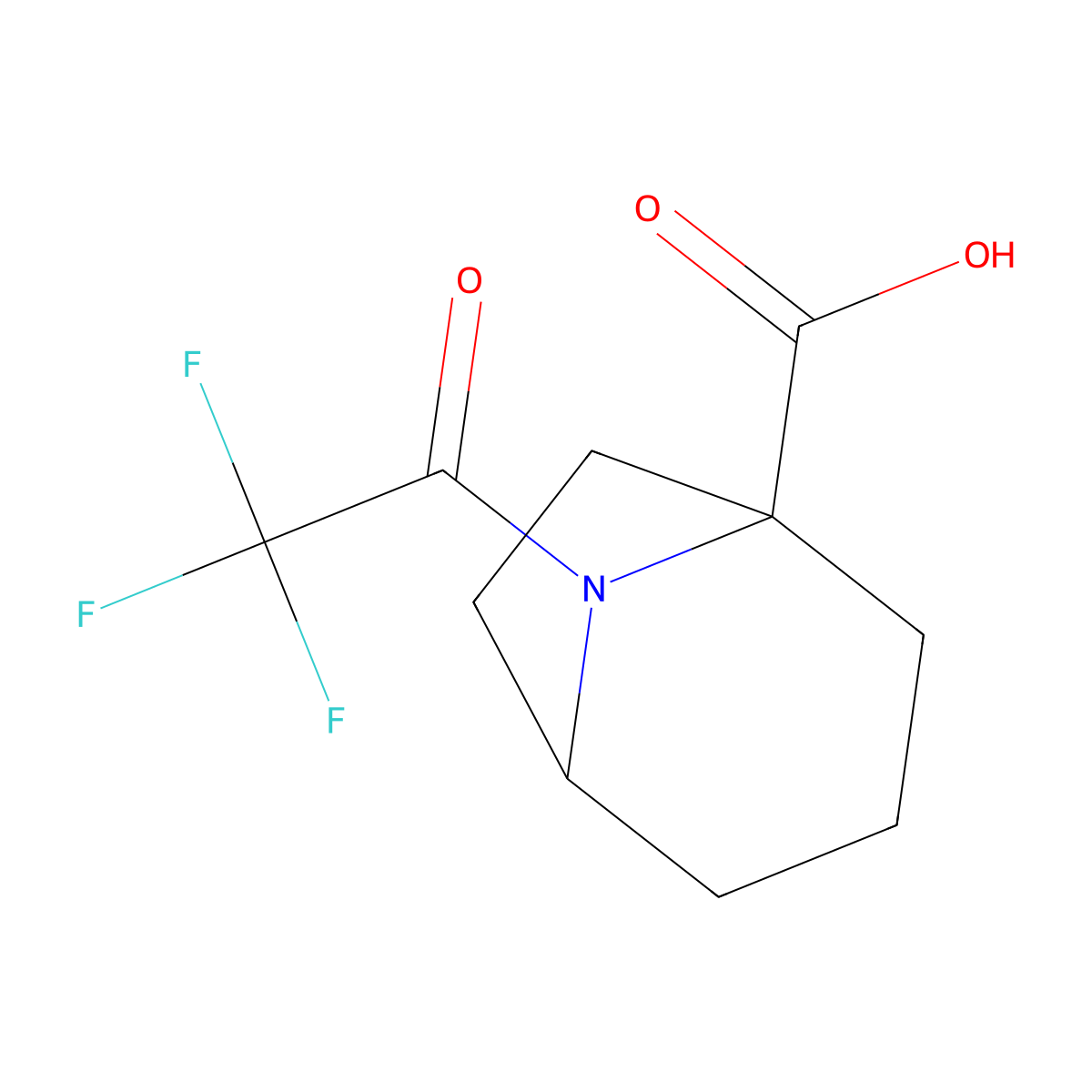 8-(Trifluoroacetyl)-8-azabicyclo[3.2.1]octane-1-carboxylic acid molecular structure, CAS 2680726-58-1