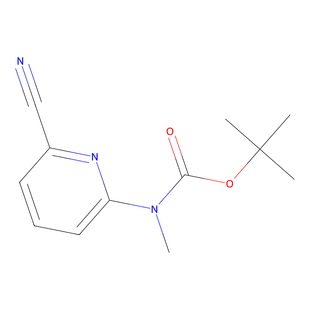 tert-butyl N-(6-cyanopyridin-2-yl)-N-methylcarbamate molecular structure, CAS 2680726-70-7