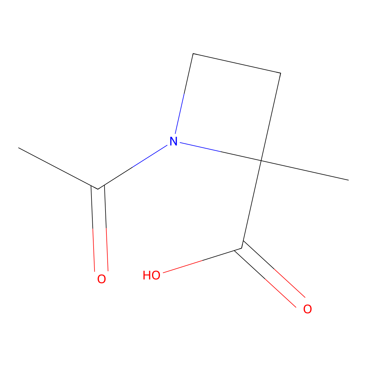 1-Acetyl-2-methylazetidine-2-carboxylic acid molecular structure, CAS 2680726-76-3
