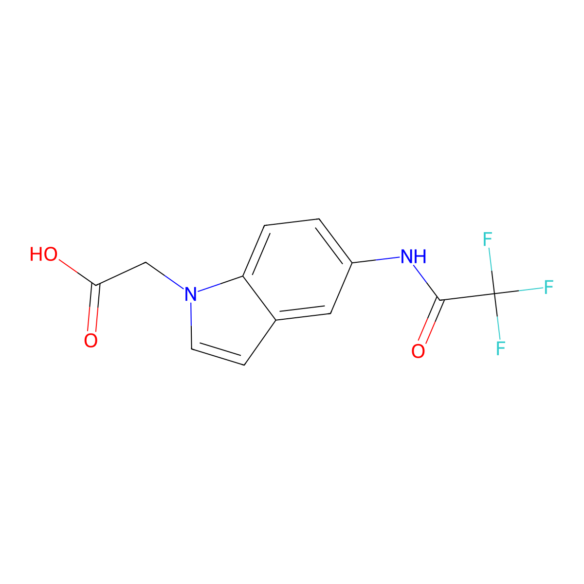 2-[5-(2,2,2-trifluoroacetamido)-1H-indol-1-yl]acetic acid molecular structure, CAS 2680726-78-5