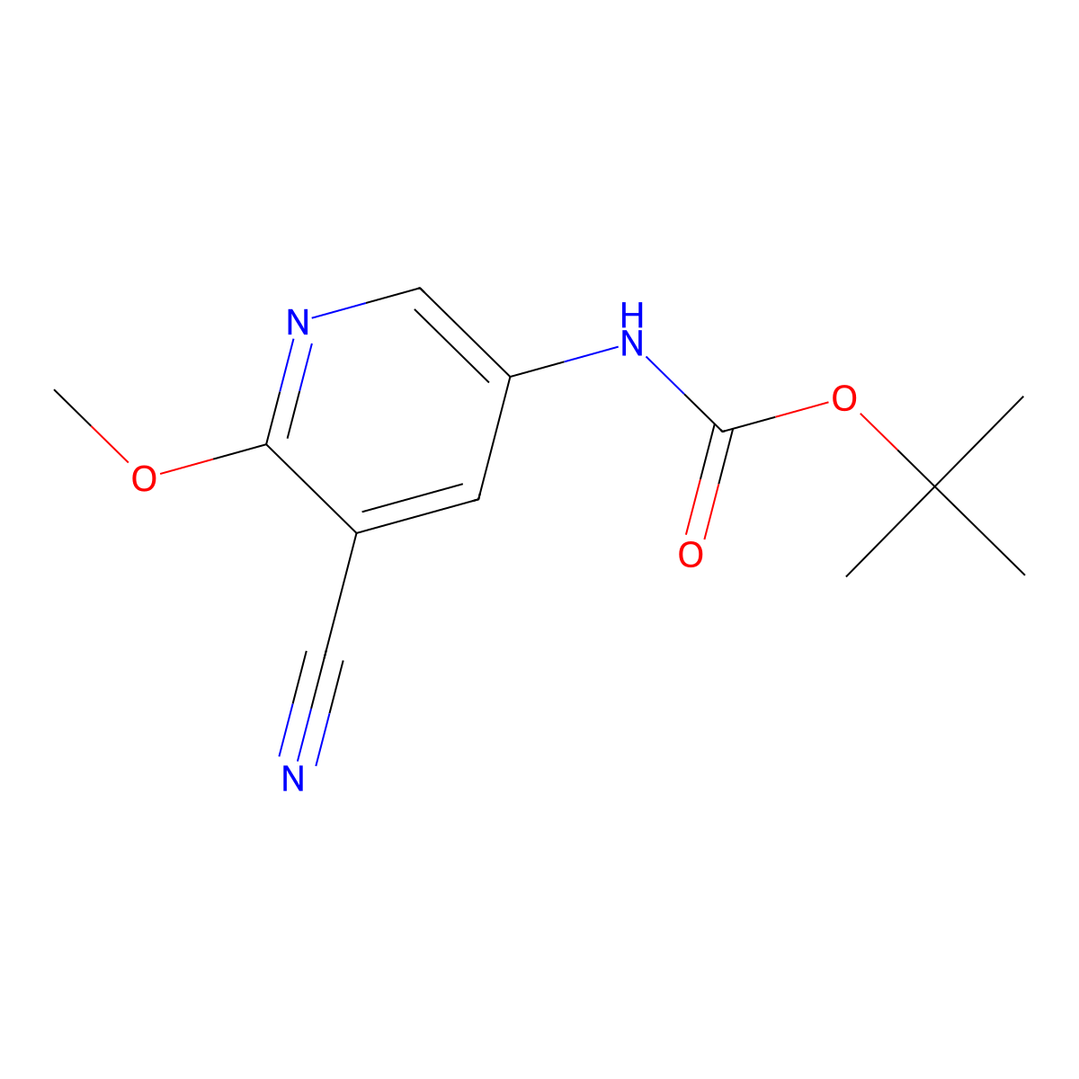 tert-butyl N-(5-cyano-6-methoxypyridin-3-yl)carbamate molecular structure, CAS 2680726-91-2