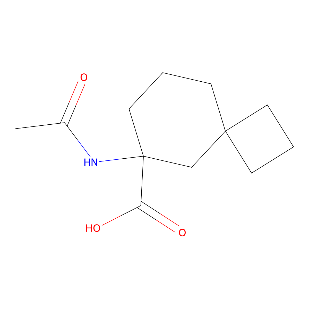 6-Acetamidospiro[3.5]nonane-6-carboxylic acid molecular structure, CAS 2680726-94-5