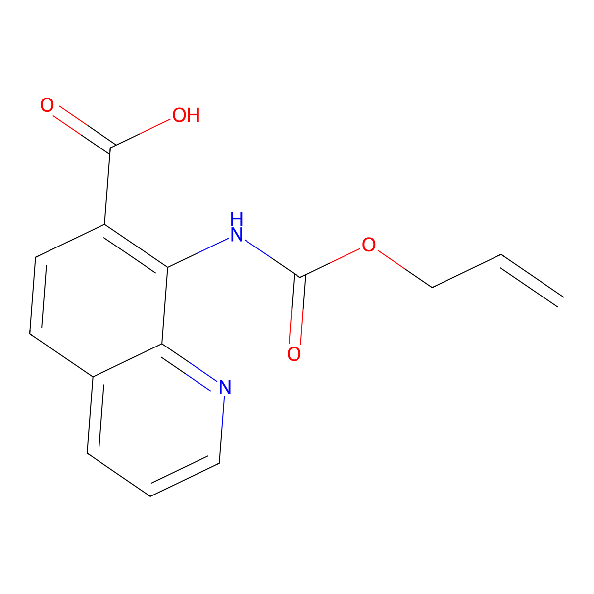 8-{[(Prop-2-en-1-yloxy)carbonyl]amino}quinoline-7-carboxylic acid molecular structure, CAS 2680726-99-0