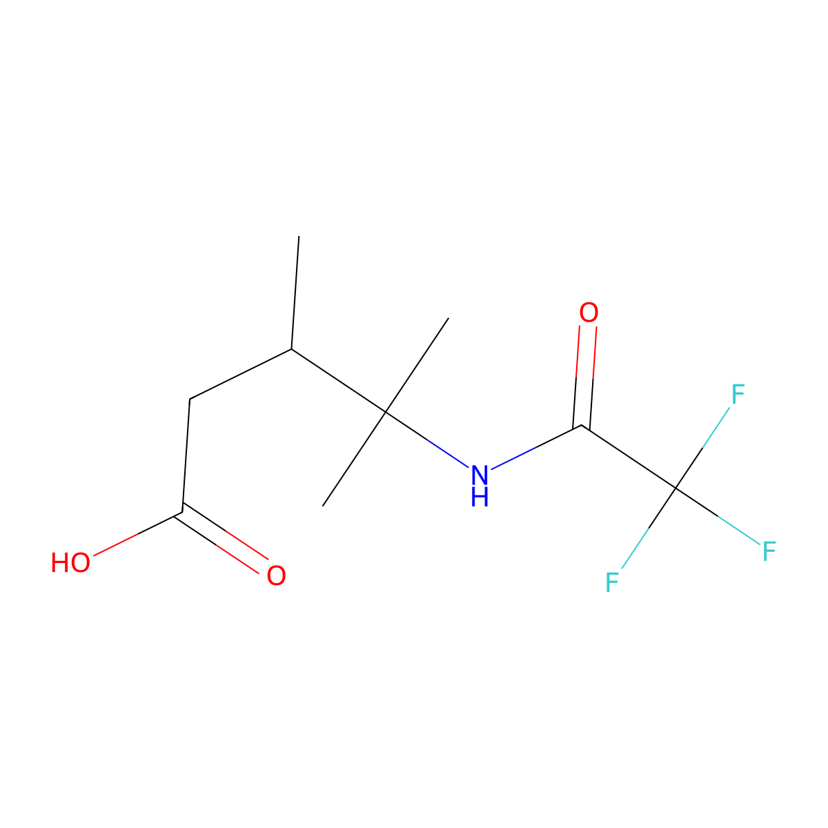 3,4-Dimethyl-4-(2,2,2-trifluoroacetamido)pentanoic acid molecular structure, CAS 2680727-01-7