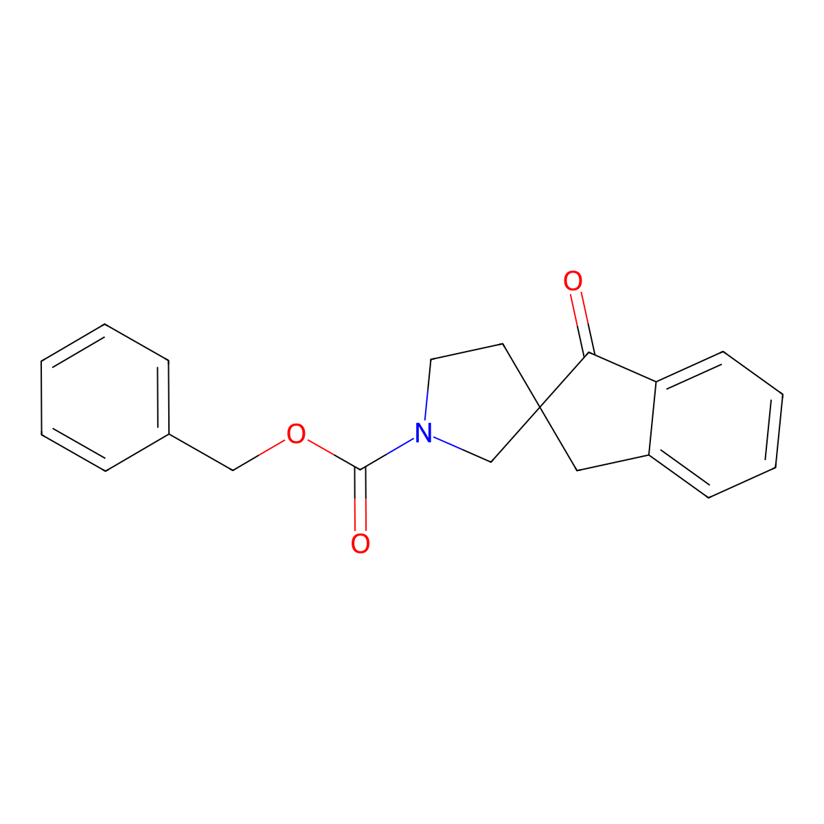 Benzyl 1-oxo-1,3-dihydrospiro[indene-2,3'-pyrrolidine]-1'-carboxylate molecular structure, CAS 2680727-11-9