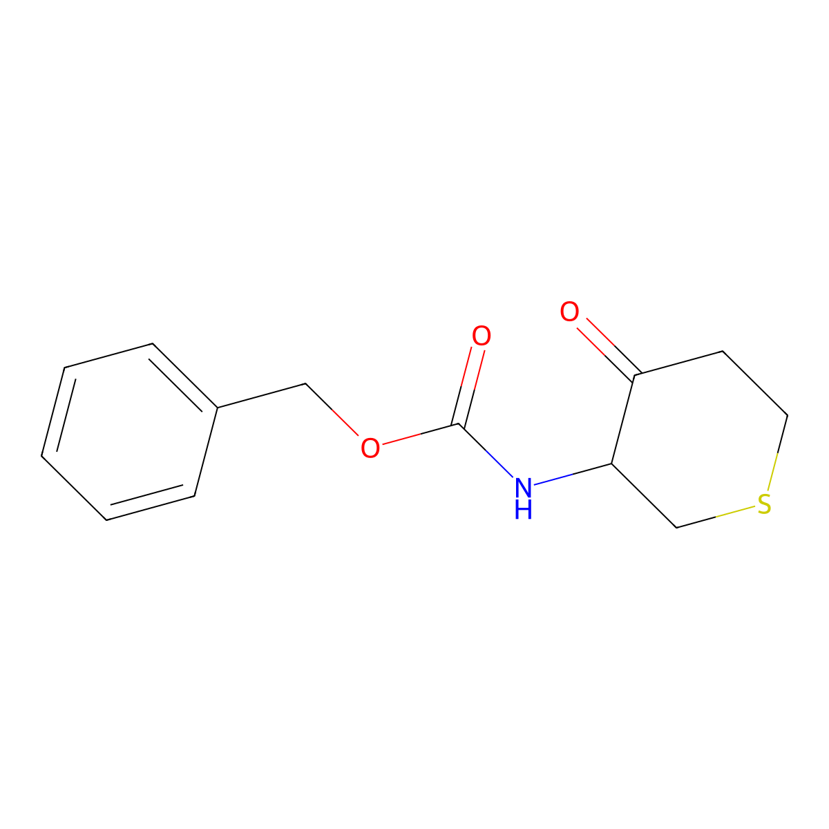 benzyl N-(4-oxothian-3-yl)carbamate molecular structure, CAS 2680727-14-2