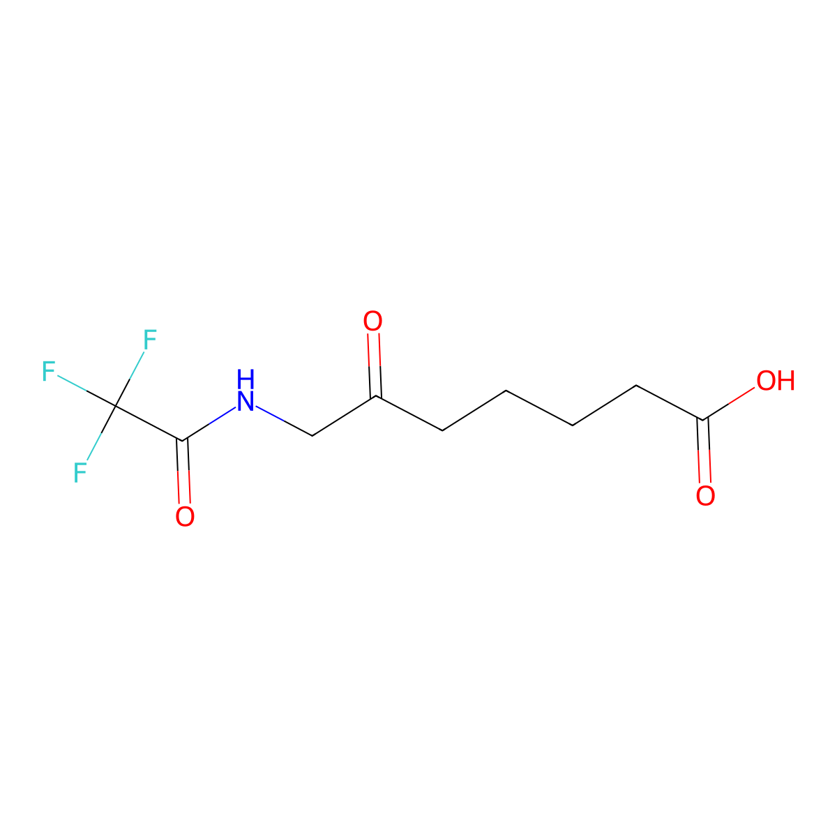 6-Oxo-7-(2,2,2-trifluoroacetamido)heptanoic acid molecular structure, CAS 2680727-21-1