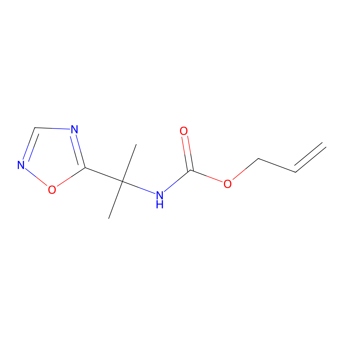 prop-2-en-1-yl N-[2-(1,2,4-oxadiazol-5-yl)propan-2-yl]carbamate molecular structure, CAS 2680727-25-5