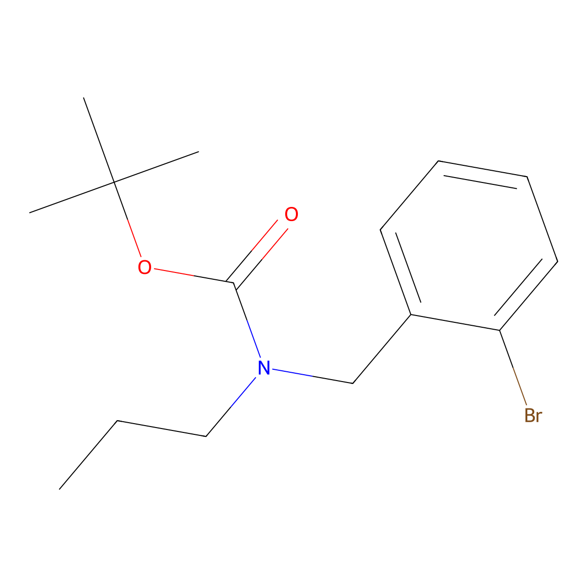 tert-butyl N-[(2-bromophenyl)methyl]-N-propylcarbamate molecular structure, CAS 2680727-36-8