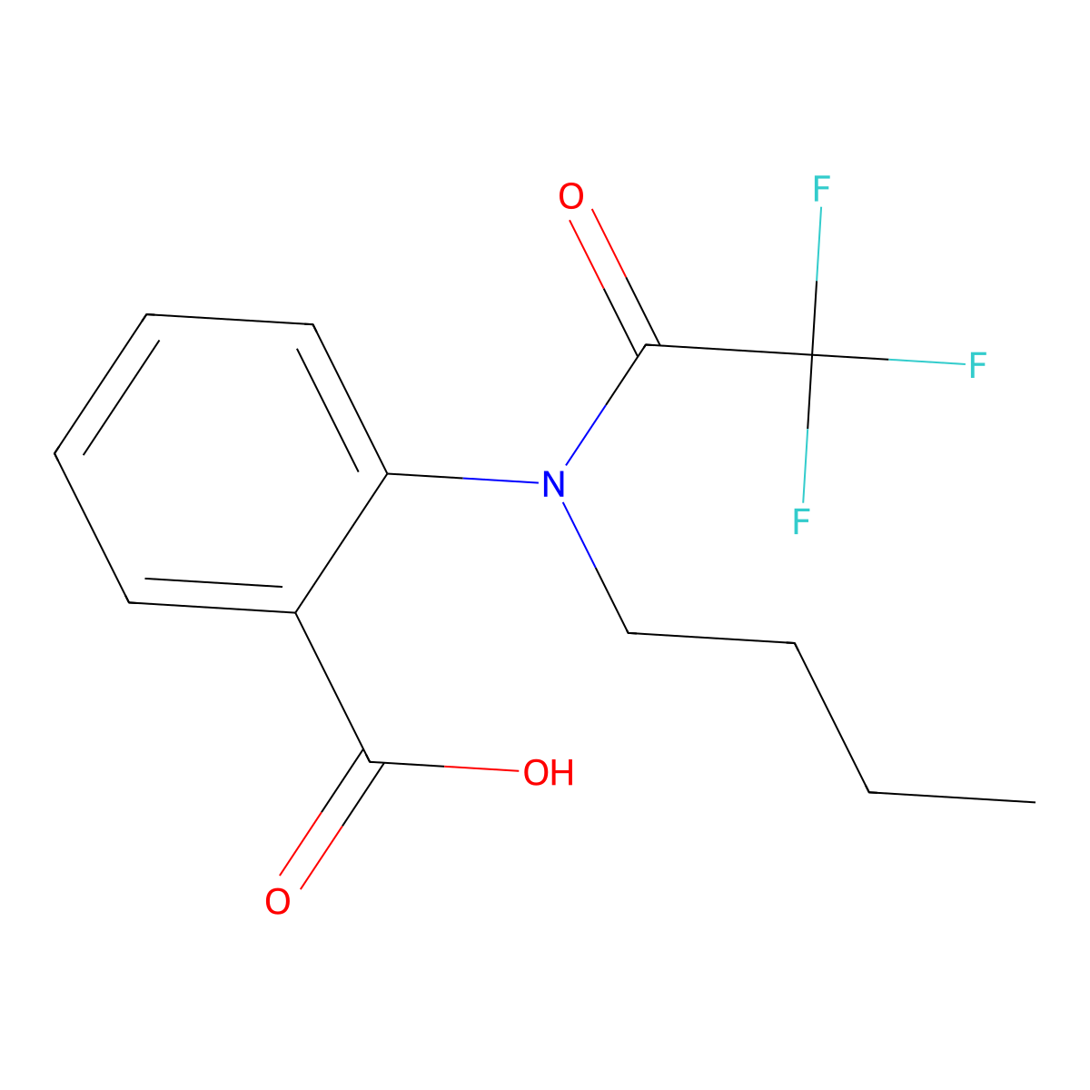 2-(N-butyl-2,2,2-trifluoroacetamido)benzoic acid molecular structure, CAS 2680727-37-9
