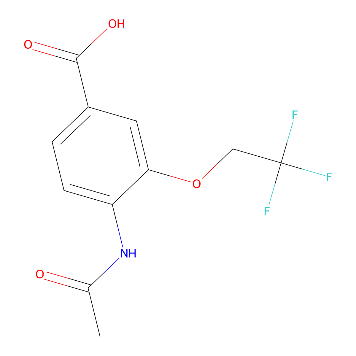 4-Acetamido-3-(2,2,2-trifluoroethoxy)benzoic acid molecular structure, CAS 2680727-42-6
