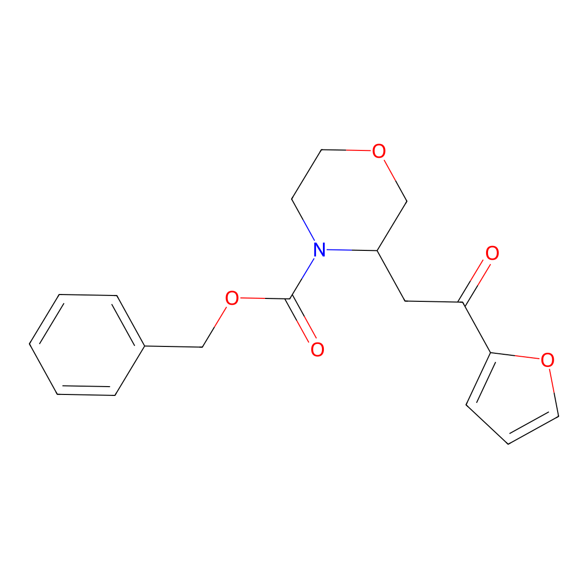 Benzyl 3-[2-(furan-2-yl)-2-oxoethyl]morpholine-4-carboxylate molecular structure, CAS 2680727-44-8