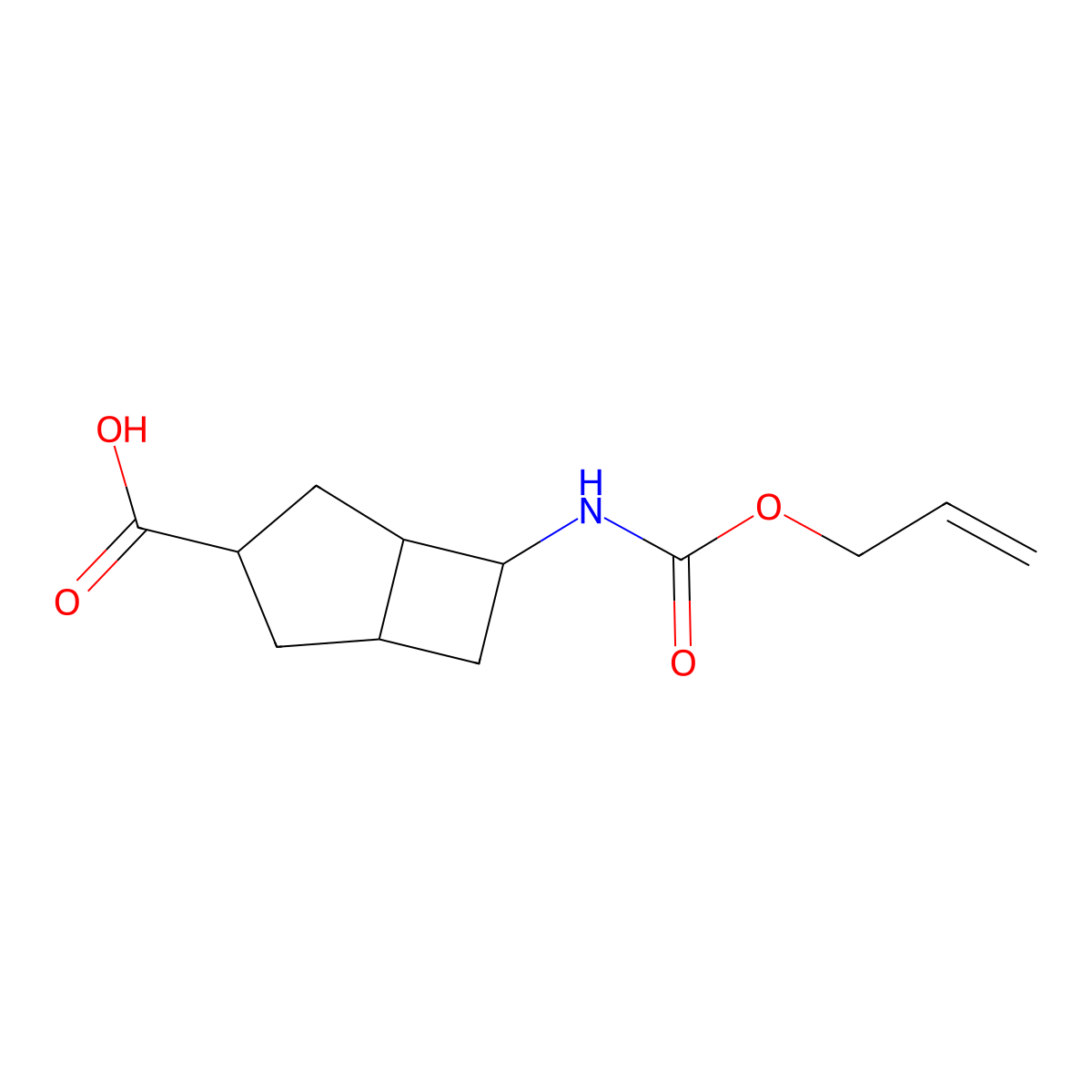 6-{[(Prop-2-en-1-yloxy)carbonyl]amino}bicyclo[3.2.0]heptane-3-carboxylic acid molecular structure, CAS 2680727-52-8