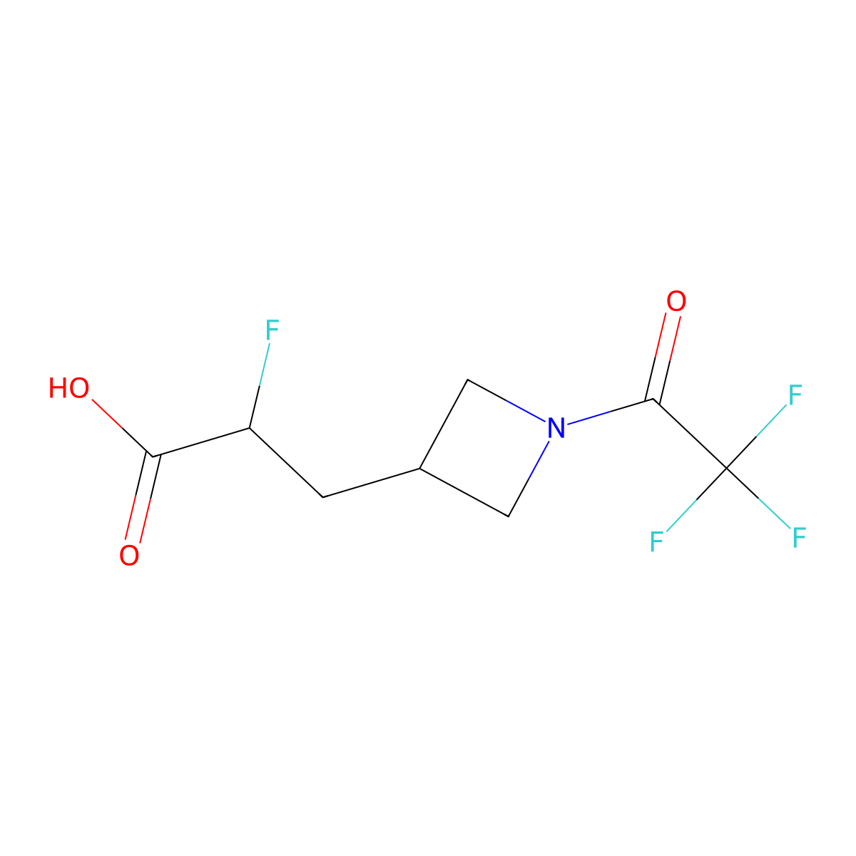 2-Fluoro-3-[1-(trifluoroacetyl)azetidin-3-yl]propanoic acid molecular structure, CAS 2680727-73-3