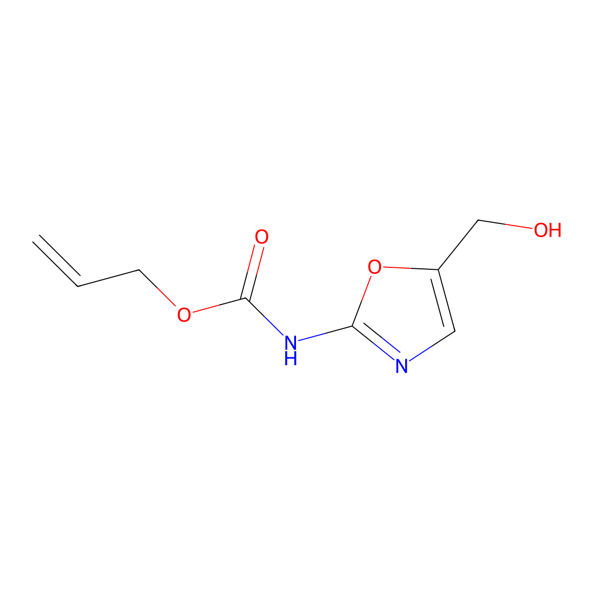 prop-2-en-1-yl N-[5-(hydroxymethyl)-1,3-oxazol-2-yl]carbamate molecular structure, CAS 2680727-81-3