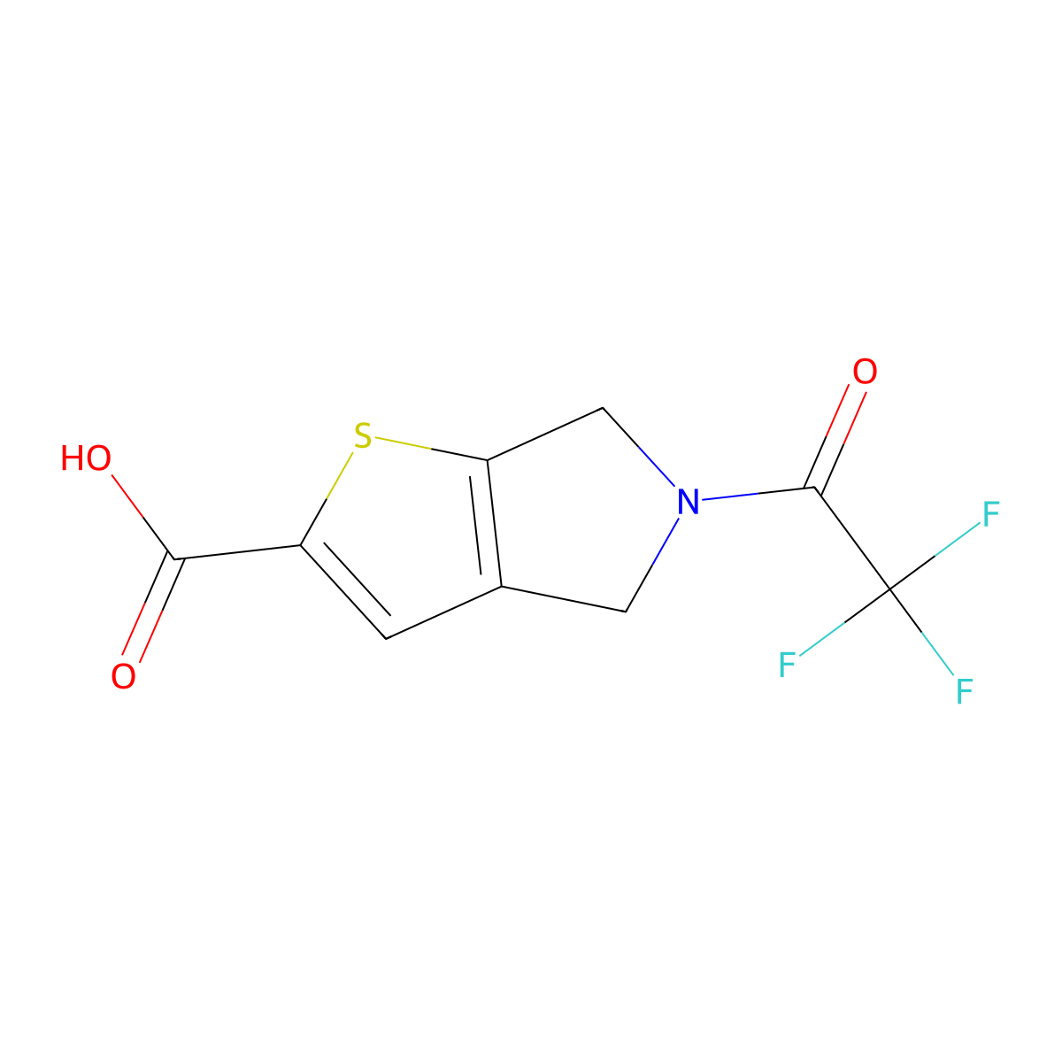 5-(2,2,2-trifluoroacetyl)-4H,5H,6H-thieno[2,3-c]pyrrole-2-carboxylic acid molecular structure, CAS 2680727-95-9