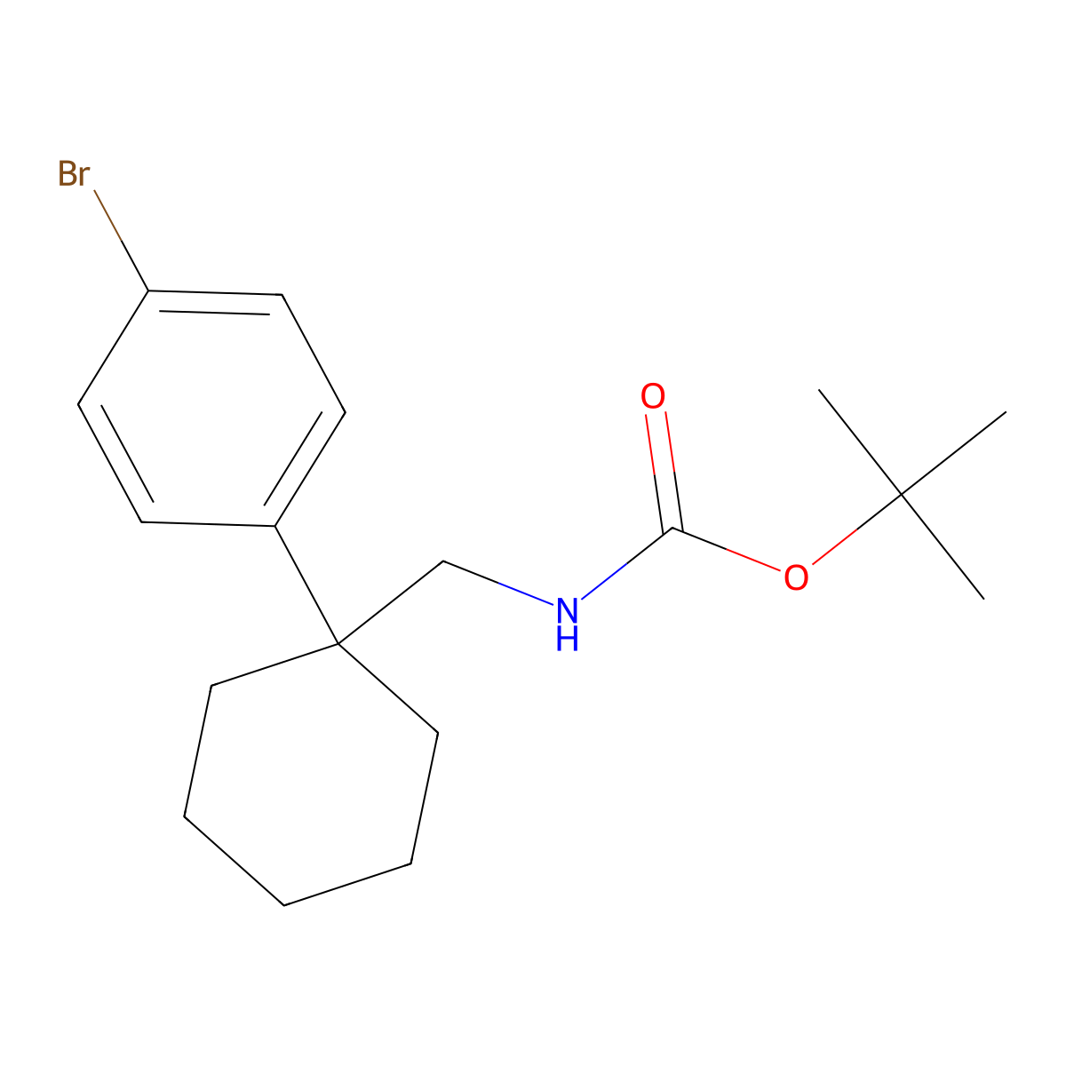 tert-butyl N-{[1-(4-bromophenyl)cyclohexyl]methyl}carbamate molecular structure, CAS 2680727-97-1