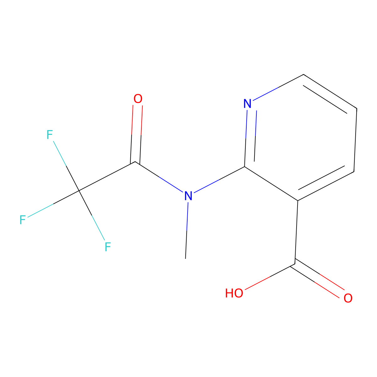 2-(2,2,2-trifluoro-N-methylacetamido)pyridine-3-carboxylic acid molecular structure, CAS 2680727-98-2