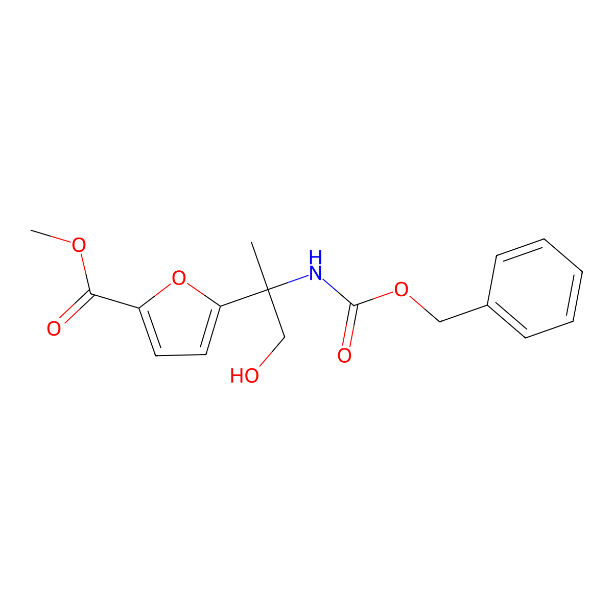 Methyl 5-(2-{[(benzyloxy)carbonyl]amino}-1-hydroxypropan-2-yl)furan-2-carboxylate molecular structure, CAS 2680728-10-1