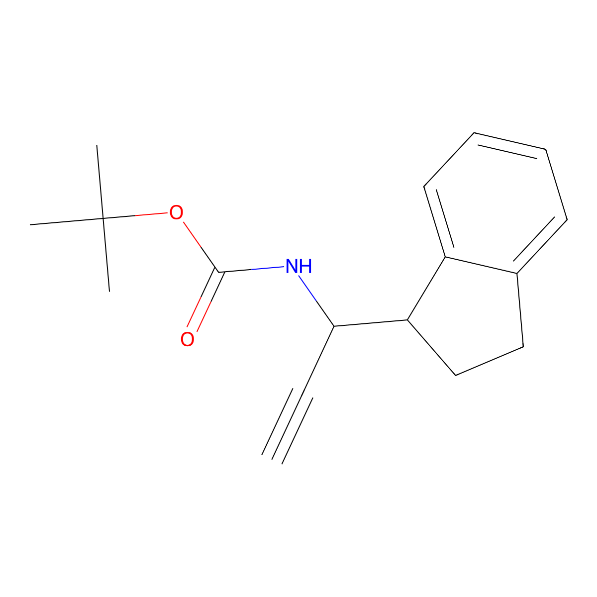 tert-butyl N-[1-(2,3-dihydro-1H-inden-1-yl)prop-2-yn-1-yl]carbamate molecular structure, CAS 2680728-11-2